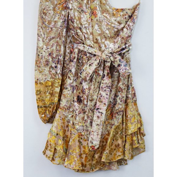 NEW Hemant and Nandita Kalon One Shoulder Belted Mini Dress Cyber Floral Small - Picture 8 of 10